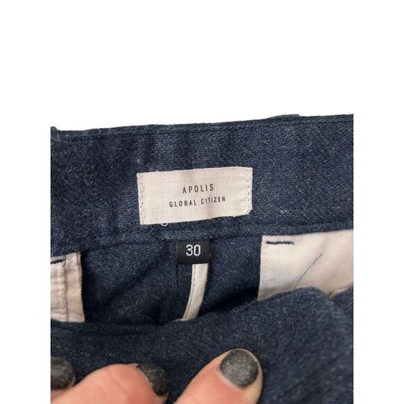 Apolis Global Citizen Dark Blue Chino Pants Size 30 Wool Blend - Picture 3 of 11